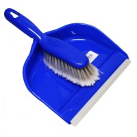 Smetáček + lopatka DELUX s gumou  23x31 25x4,5 cm  chlup 5 cm  plast  modrá